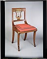 Side chair, Attributed to Charles-Honoré Lannuier (France 1779–1819 New York), Mahogany, mahogany veneer, gilded gesso, brass with maple, American
