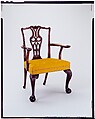 Armchair, Mahogany, red oak, sweet gum, ash; upholstery (modern), American