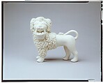 Standing poodle, Probably United States Pottery Company (1852–58), Parian porcelain, American