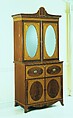 Desk and Bookcase, John Davey (active ca. 1797–1822), Mahogany, satinwood veneer with white pine,
yellow poplar, American