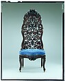Slipper Chair, John Henry Belter (American, born Germany 1804-1863 New York), Rosewood, ash (secondary wood), modern upholstery, American