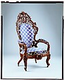 Armchair, Attributed to John Henry Belter (American, born Germany 1804-1863 New York), Rosewood, ash, American
