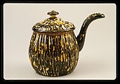 Covered bean pot, Lyman, Fenton & Co. (1849–52), Earthenware, American
