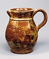 Pitcher, Jacob Medinger (1857–1932), Earthenware with sgraffito decoration, American