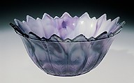 Bowl, Challinor, Taylor and Company American, Pressed purple marble glass, American