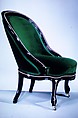 Slipper Chair, Alexander Roux (1813–1886), Maple, brass, American