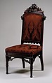 Side Chair, Designed by Alexander Jackson Davis (American, New York 1803–1892 West Orange, New Jersey), Rosewood, American