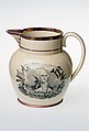 Pitcher, Earthenware, transfer-printed, British