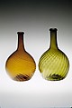 Bottle, Pattern molded amber, American