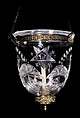 Hall Lantern, Blown and cut glass, gilded brass, American