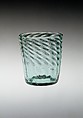 Tumbler, Blown pattern-molded aquamarine glass, American