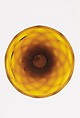 Pan, Blown pattern-molded amber glass, American