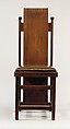 Side Chair, Frank Lloyd Wright (American, Richland Center, Wisconsin 1867–1959 Phoenix, Arizona), Oak, American