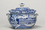 Sugar Bowl, Joseph Stubbs (active ca. 1822–36), Earthenware, transfer-printed, British (American market)