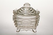 Sugar bowl, New England Glass Company  American, Pressed glass, American