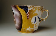 Cup and Saucer, Rudolph T. Lux (b. Germany, 1815–1868), Porcelain, American