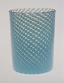 Tumbler, Hobbs, Brockunier and Company  American, Blown blue and white opaque glass, American