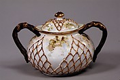 Covered Sugar Bowl, Knowles, Taylor, and Knowles (1870–1929), Porcelain, American