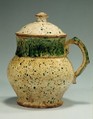 Covered mug, John Bell (American, Hagerstown, Maryland 1800–1880 Waynesboro, Pennsylvania), Earthenware, American
