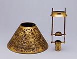 Candle Shade and Support, Louis C. Tiffany American, Bronze, silk, glass, American