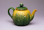 Teapot, Possibly Griffen, Smith and Hill (1880–1889), Earthenware, American