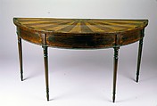 Pier Table, Mahogany and mahogany, maple, casuarina, holly and ebony veneers, American