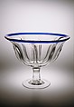 Compote, Blown glass with applied decoration, American