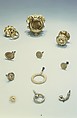 Laurel Wreath Drawer Pull, Henry Kellam Hancock (1816–1851), Cast brass, mercury, gold