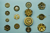 Curtain tie-back, Henry Kellam Hancock (1816–1851), Stamped brass, lacquer