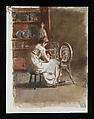 Homespun, Thomas Eakins (American, Philadelphia, Pennsylvania 1844–1916 Philadelphia, Pennsylvania), Watercolor on off-white wove paper, American
