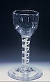Wine Glass, Free-blown lead glass, British