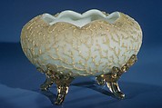 Bowl, Blown satin yellow and amber glass, American