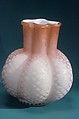 Vase, Blown satin cranberry glass, British, probably