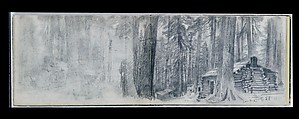 Camp A: Log Cabin in Woods (from Sketchbook), William Trost Richards (American, Philadelphia, Pennsylvania 1833–1905 Newport, Rhode Island), Graphite on off-white wove paper, American