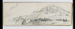 Sibertz Cap, Mount Tacoma Aug 23 1885 (from Sketchbook X), William Trost Richards (American, Philadelphia, Pennsylvania 1833–1905 Newport, Rhode Island), Graphite on off-white wove paper, American