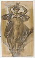 "Coral" (Study for Mural, World's Columbian Exposition, Chicago), Walter Shirlaw (American, Paisley, Scotland 1838–1909 Madrid), Charcoal and pastel on tan wove paper, American
