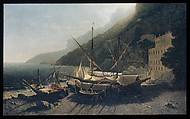 View at Amalfi, Bay of Salerno, George Loring Brown (American, Boston, Massachusetts 1814–1889 Malden, Massachusetts), Oil on canvas, American