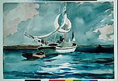 Sloop, Nassau, Winslow Homer (American, Boston, Massachusetts 1836–1910 Prouts Neck, Maine), Watercolor and graphite on off-white wove paper, American