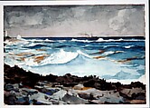 Shore and Surf, Nassau, Winslow Homer (American, Boston, Massachusetts 1836–1910 Prouts Neck, Maine), Watercolor and graphite on off-white wove paper, American