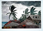 Hurricane, Bahamas, Winslow Homer (American, Boston, Massachusetts 1836–1910 Prouts Neck, Maine), Watercolor and graphite on off-white wove paper, American