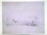 North of the White Mountains, John Frederick Kensett (American, Cheshire, Connecticut 1816–1872 New York), Graphite on blue wove paper, American