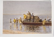 Taking Up the Net, Thomas Eakins (American, Philadelphia, Pennsylvania 1844–1916 Philadelphia, Pennsylvania), Watercolor on off-white wove paper, American