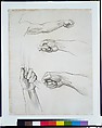 Hands, Study for "Apollo in His Chariot with the Hours", John Singer Sargent (American, Florence 1856–1925 London), Charcoal on off-white wove paper, American