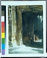 Cathedral Interior, John Singer Sargent (American, Florence 1856–1925 London), Watercolor and graphite on white wove paper, American