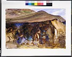 Bedouin Tent, John Singer Sargent (American, Florence 1856–1925 London), Watercolor on white wove paper, American
