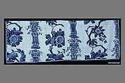 Valance, blue-resist textile, Cotton, painted and block-printed resist, dyed, Indian textile for American market