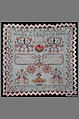 Sampler, Anna Denlinger American, Silk and wool on linen, embroidered, American