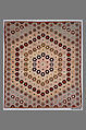 Quilt (or decorative throw). Hexagon or Mosaic pattern, Possibly Caroline Brooks Gould, Silk, American
