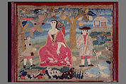 The Indian Princess, Wool and silk on linen, embroidered, American
