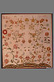 Embroidered Picture, Elizabeth Jefferis, Linen embroidered with crewel wool, American